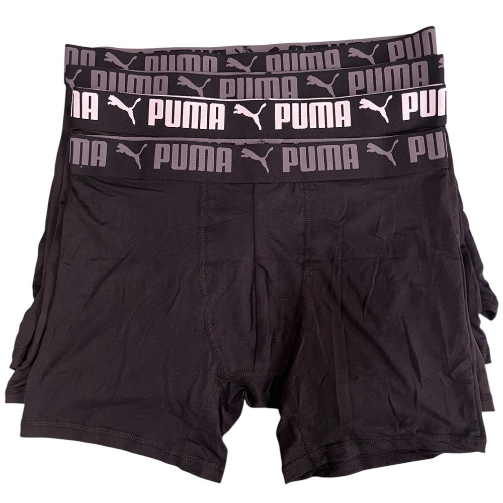 PUMA Men's Boxer Briefs 4-Pack Athletic Fit  Stretch Cooling Underwear Size M